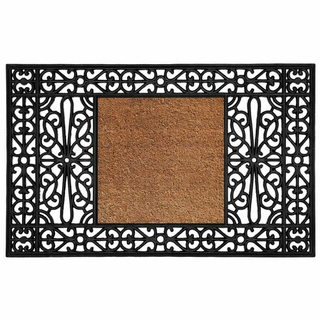 CONFIGURACION 30 x 48 in. Duchess Monogram Rectangular Doormat Black & Natural - Letter NP CO2207277